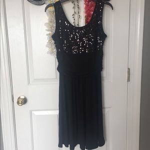 Short black sequin dress